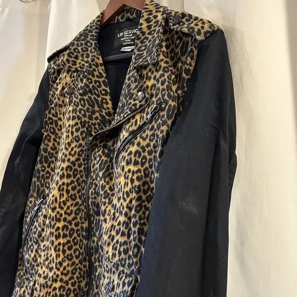 Lip Service Cheeta Print Grunge Jacket Size Large - Picture 3 of 8